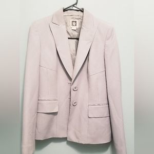 Anne Klein light grey/ beige long business suit coat
